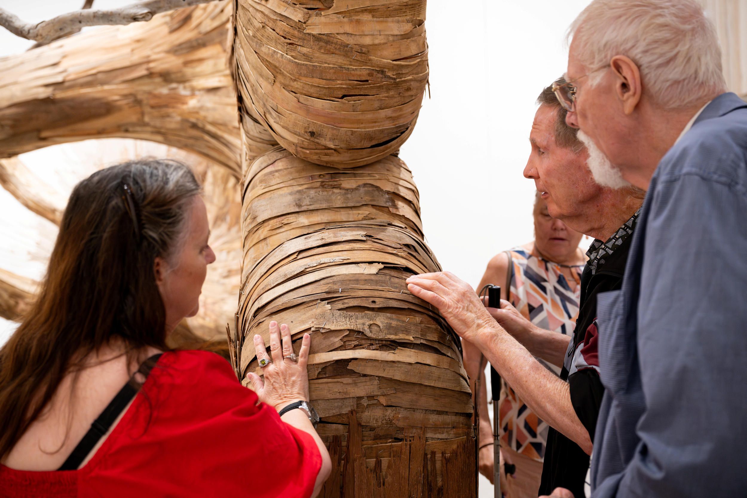 Tour for visitors with low or no vision featuring Corupira 2023 Henrique Oliveira, commissioned for ‘Fairy Tales’, Gallery of Modern Art (GOMA) Brisbane 2023-24 / © Henrique Oliveira / Photograph: C Callistemon ©QAGOMA