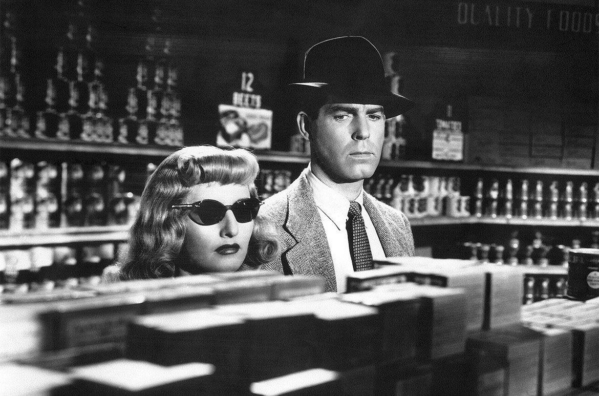 Double Indemnity (1944)
Directed by Billy Wilder
Shown from left: Barbara Stanwyck, Fred MacMurray