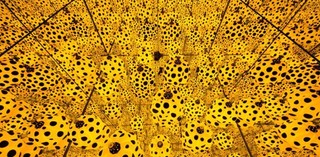Image: Yayoi Kusama, THE SPIRITS OF THE PUMPKINS DESCENDED INTO THE HEAVENS 2015, Collection of the Artist, ©YAYOI KUSAMA. Installation view at National Gallery Singapore, 2017.
