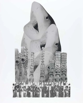 Kapulani Landgraf, Kanaka Māoli, Hawai’i b.1966 / White Woman 1994, reprinted and constructed 2018 / Silver gelatin collage / 101.6 x 81.3cm / Purchased 2018 with funds from the bequest of Jennifer Taylor through the Queensland Art Gallery | Gallery of Modern Art Foundation / Collection:Queensland Art Gallery | Gallery of Modern Art / © Kapulani Landgraf