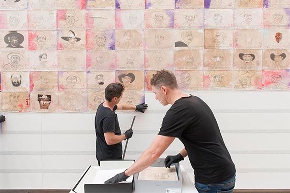 Gallery of Modern Art Gallery 1.1 Robert MacPherson: The Painter’s Reach installation process (Boss Drovers)