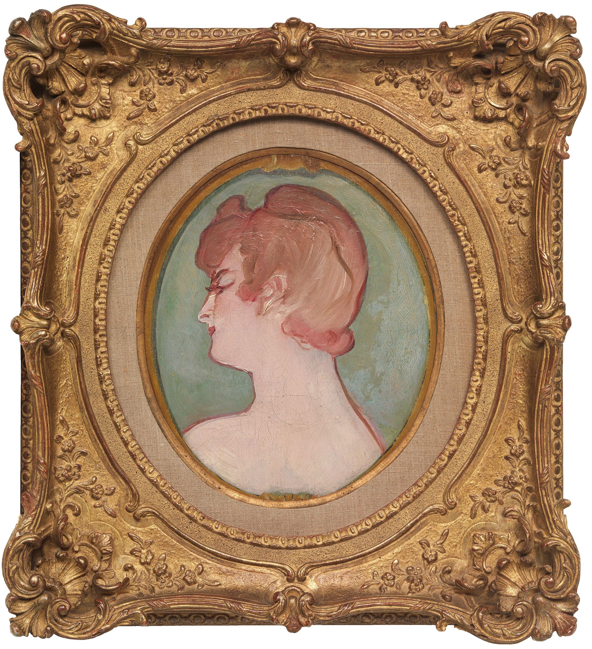 Henri de Toulouse-Lautrec, France 1864-1901 / Tete de fille (Head of a girl) 1892 / Oil on canvas / 27.3 x 23cm (oval) / Purchased 1959 with funds donated by Major Harold de Vahl Rubin / Collection: Queensland Art Gallery | Gallery of Modern Art