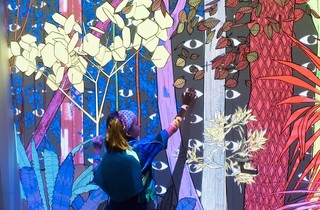 Inside Nicolas Molé’s immersive animated installation IIs vous regardent (They look at you) 2015, reconfigured 2017 / Purchased 2017 with funds from the Bequest of Jennifer Taylor through the QAGOMA Foundation, GOMA, March 2016 / Photograph: M Sherwood