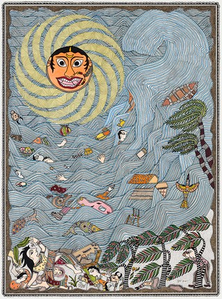 KUMARI, Pushpa Tsunami 380.2015 acquisition Drawing Ink and acrylic 61 x 46cm