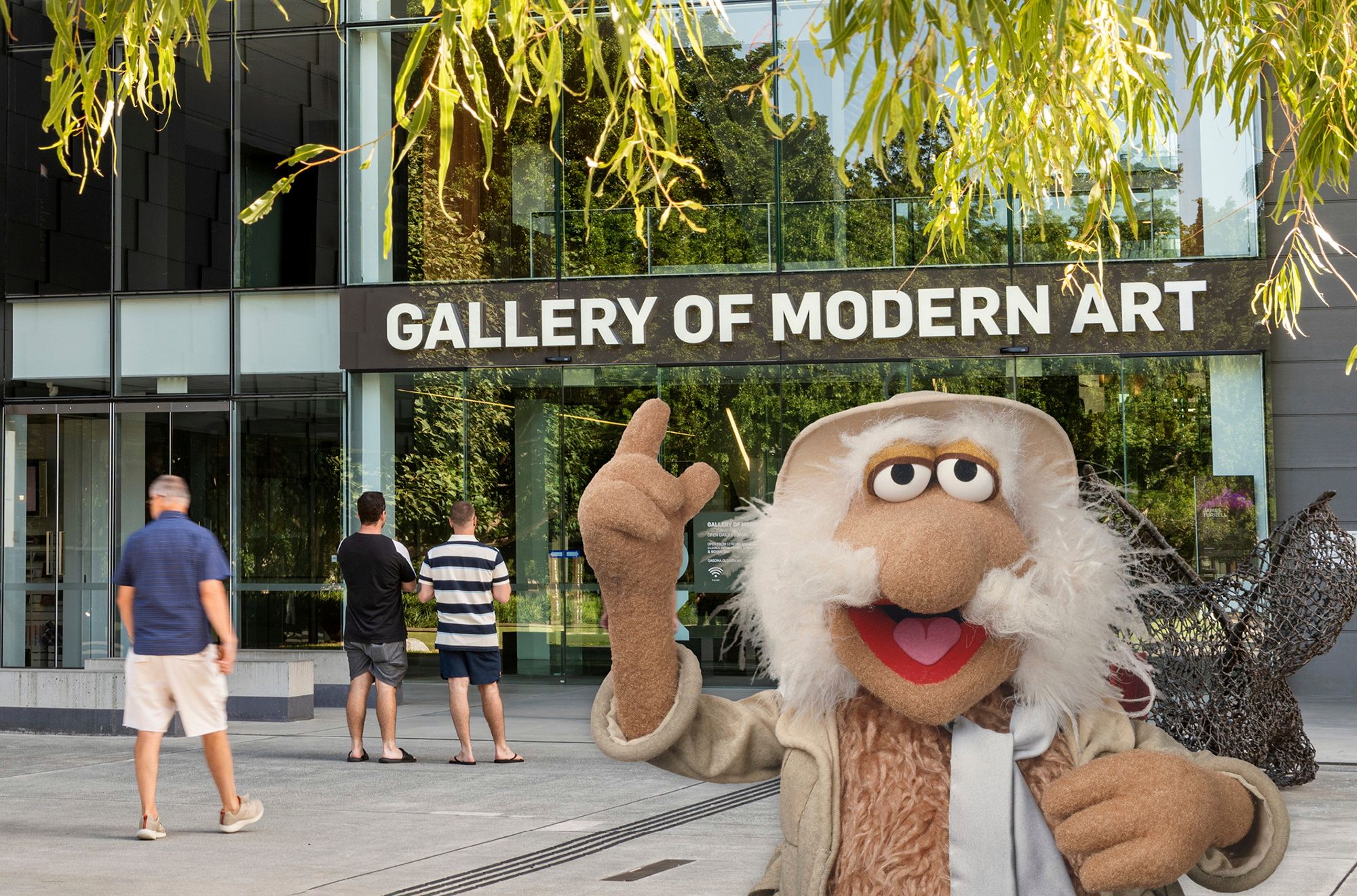 Uncle Travelling Matt Fraggle at the Gallery of Modern Art, Brisbane, 2026 / © The Jim Henson Company. JIM HENSON’S mark & logo, FRAGGLE ROCK mark & logo, characters and elements are trademarks of The Jim Henson Company. All Rights Reserved / Original photograph: C Callistemon © QAGOMA