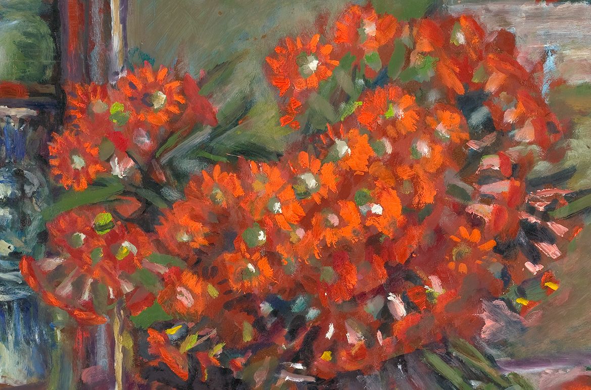 Margaret Olley, Australia 1923-2011 / Gum blossoms 2007 / Oil on board / 76 x 76cm / Private collection / © Estate of Margaret Olley