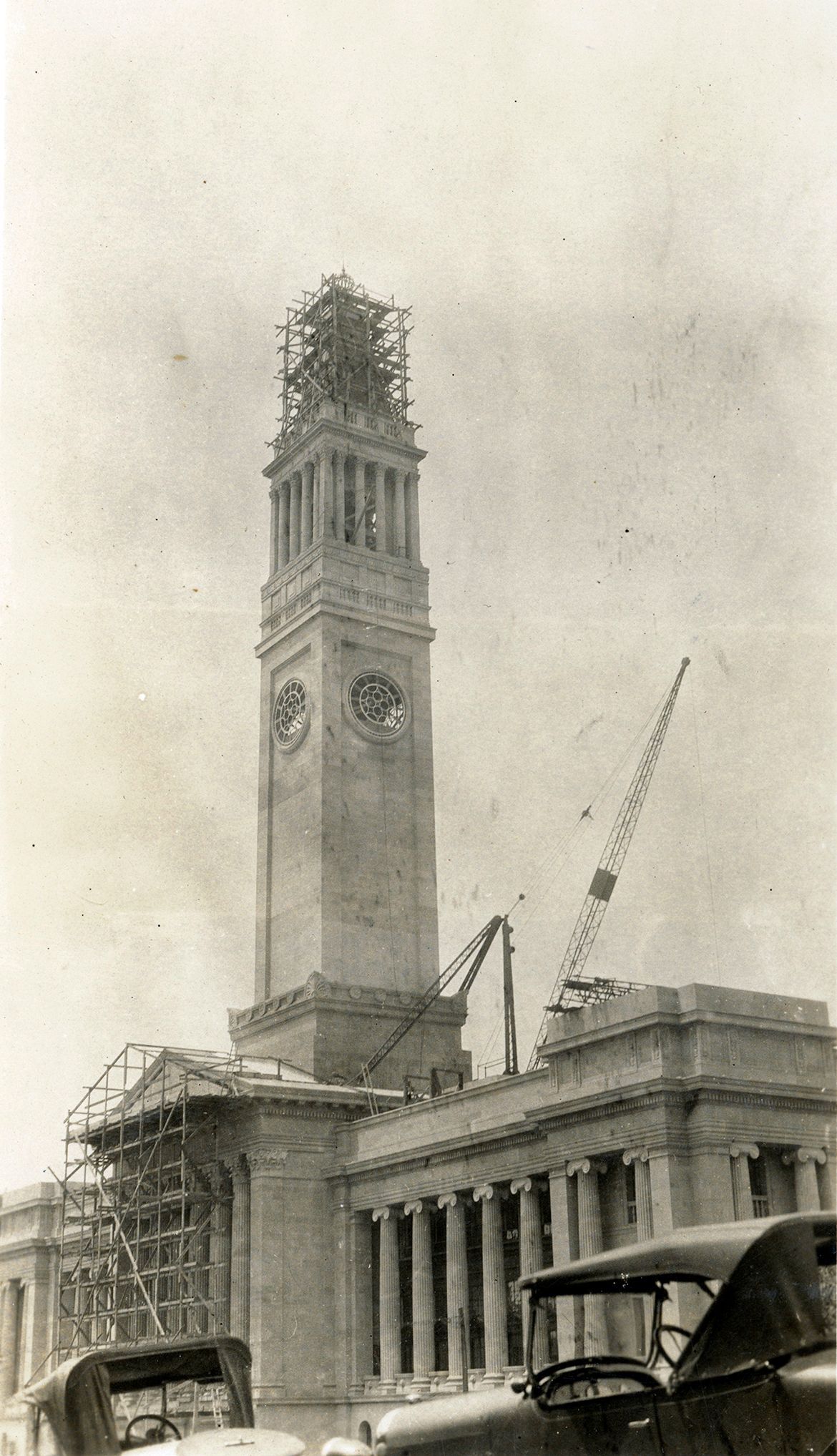 Construction of Brisbane City Hall Clock Tower, c.1930 / 10189-0002-0061 / Image courtesy: John Oxley Library, State Library of Queensland, Brisbane