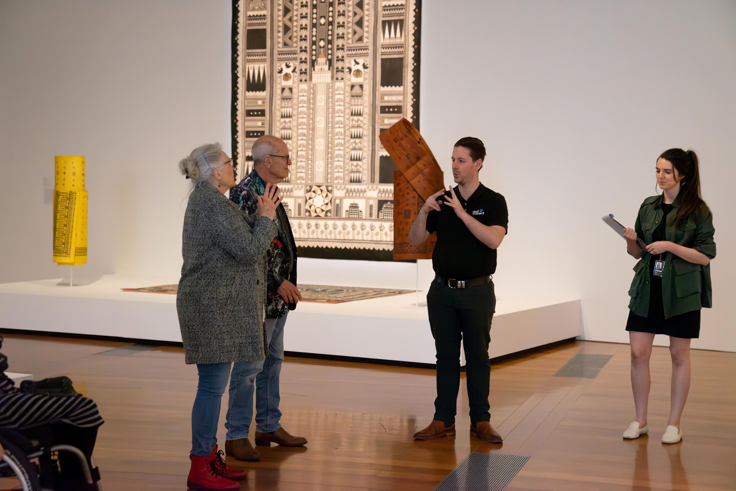 Visitors on a Auslan interpreted tour at Gallery of Modern Art | Photograph: L. Walker