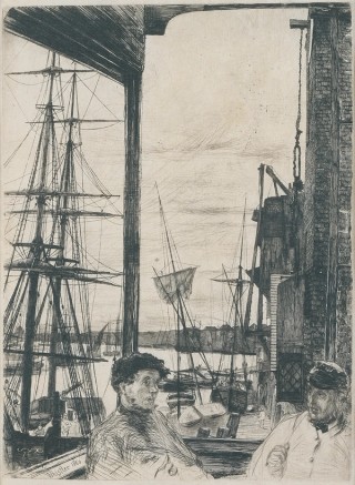 James Whistler, United States/England 1834-1903 / Rotherhithe 1860 / Etching, drypoint on pale grey laid Japanese paper / 26.8 x 19.9cm (plate) / Purchased 1980 / Collection: Queensland Art Gallery | Gallery of Modern Art