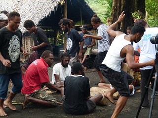 Yumi Danis (We Dance) participants, ni-Vanuatu dance, Emyo Tinyo Dance and Music Festival 2014, Ambrym, Vanuatu / Photograph: Ruth McDougall