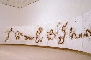 Cai Guo-Qiang, China b.1957 / Dragon or Rainbow Serpent: A myth glorified or feared 1996 / Spent gunpowder and Indian ink on Japanese paper / Nine drawings: 300 x 200cm (each) / Purchased 1996 / Collection: Queensland Art Gallery | Gallery of Modern Art / © Cai Guo-Qiang