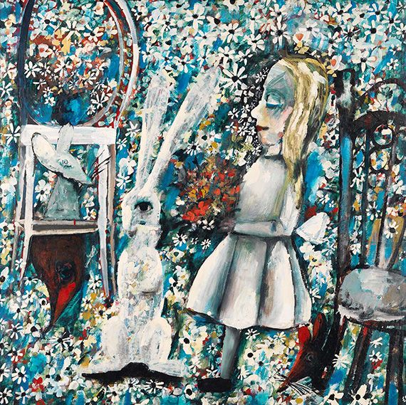 BLACKMAN, Charles Australia b.1928 The Blue Alice 1956-57 Tempera, oil and household enamel on board 122 x 122cm Acc. 2000.001 Purchased 2000. The Queensland Government’s special Centenary Fund