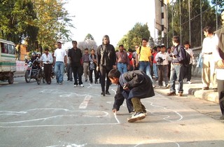 Ashmina Ranjit, Nepal b.1966 / Performance of A Happening: Nepal’s Present Situation 2004 / Courtesy: Ashmina Ranjit