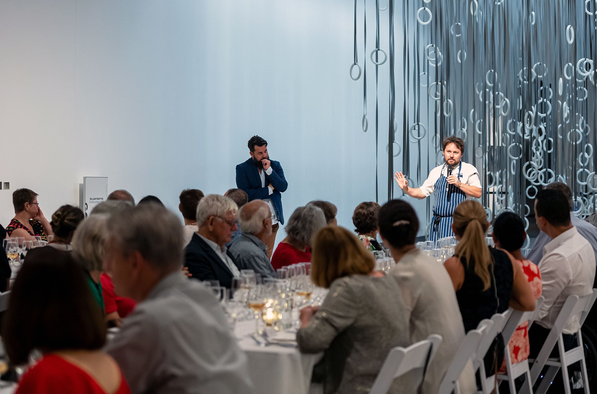 QAGOMA Catering bespoke dinner experience with QAGOMA Executive Chef / GOMA Long Gallery/ Photograph: Joe Ruckli © QAGOMA