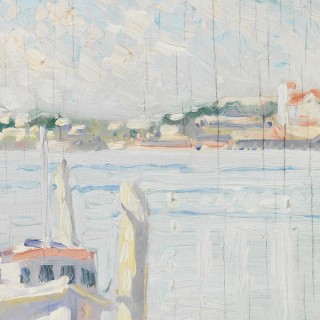 Vida Lahey, Australia 1882-1968 / Morning light, Brisbane River (detail) c.1925-30 / Oil on three-ply board / 19 x 19cm (sight) / Purchased 2012. QAG Foundation / Collection: Queensland Art Gallery | Gallery of Modern Art