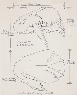 Leonard Shillam, Australia 1915–2005 and Kathleen Shillam, United Kingdom/Australia 1916–2002 / Study for Pelicans 1984 / Ball-point pen on paper / Gift of the artists 1985 / Collection: Queensland Art Gallery | Gallery of Modern Art / © Estate of Leonard Shillam and Kathleen Shillam