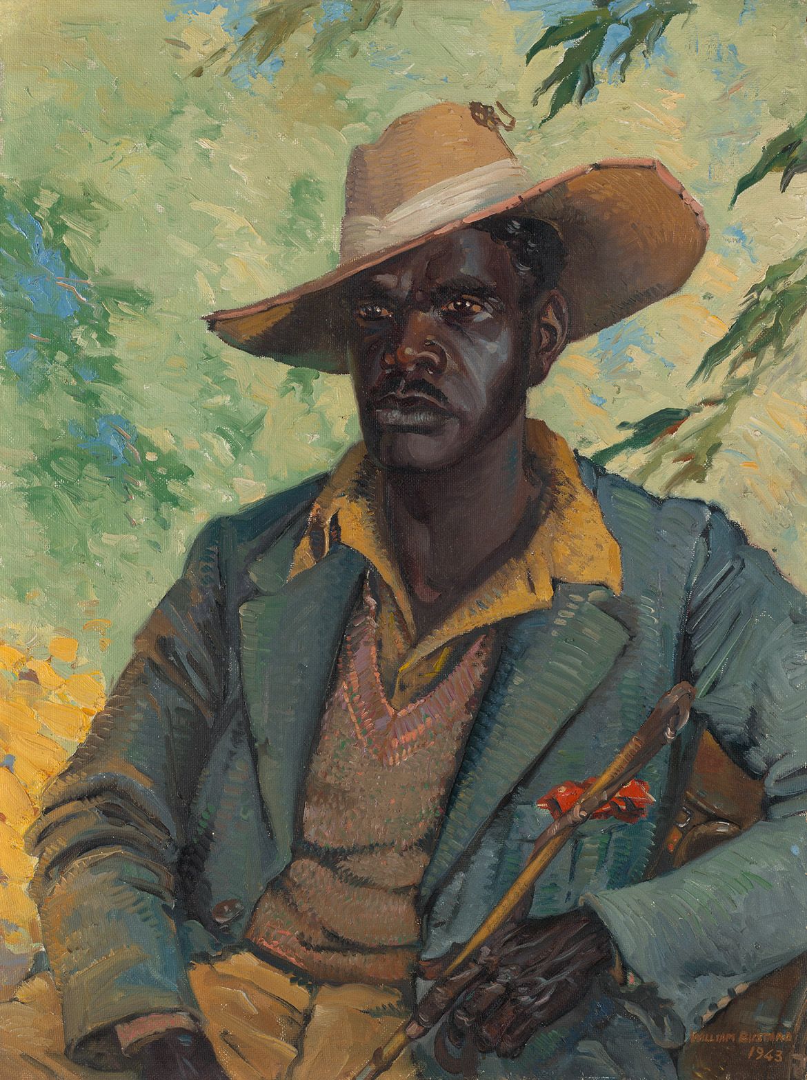 William Bustard, England/Australia 1894‑1973 / Tippo Powder, Queensland Police tracker 1943 / Oil on composition board / 81.1 x 61cm / Bequest of Dr Robert Graham Brown 1946 / Collection: Queensland Art Gallery | Gallery of Modern Art / © Estate of William Bustard