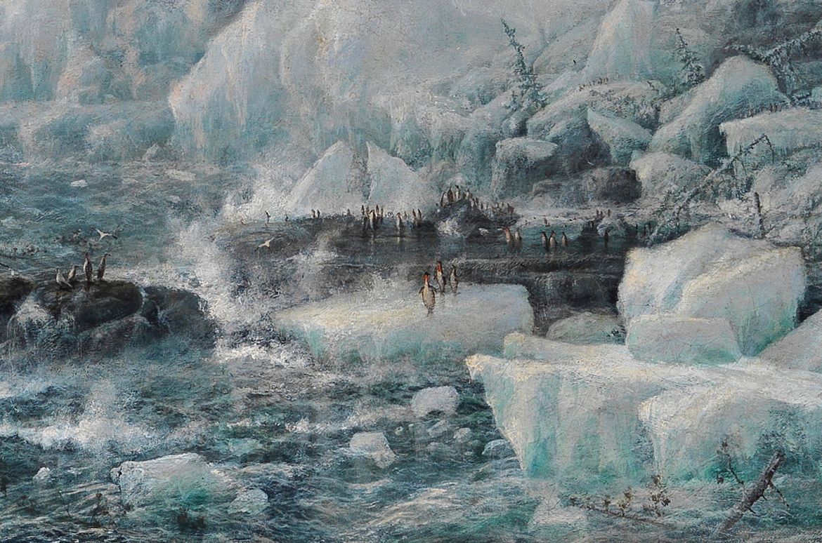 Isaac Walter Jenner, England/Australia 1836-1902 / Cape Chudleigh, Coast of Labrador (detail) 1893, reworked 1895 / Oil on canvas on composition board / 76.5 x 126.9cm / Gift of the artist 1895 / Collection: Queensland Art Gallery | Gallery of Modern Art