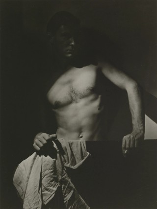 Olive Cotton, Australia 1911–2003 / Max after surfing 1939, printed 1999 / Gelatin silver photograph on paper / 30.3 x 24cm / Purchased 2007. QAG Foundation / Collection: Queensland Art Gallery | Gallery of Modern Art