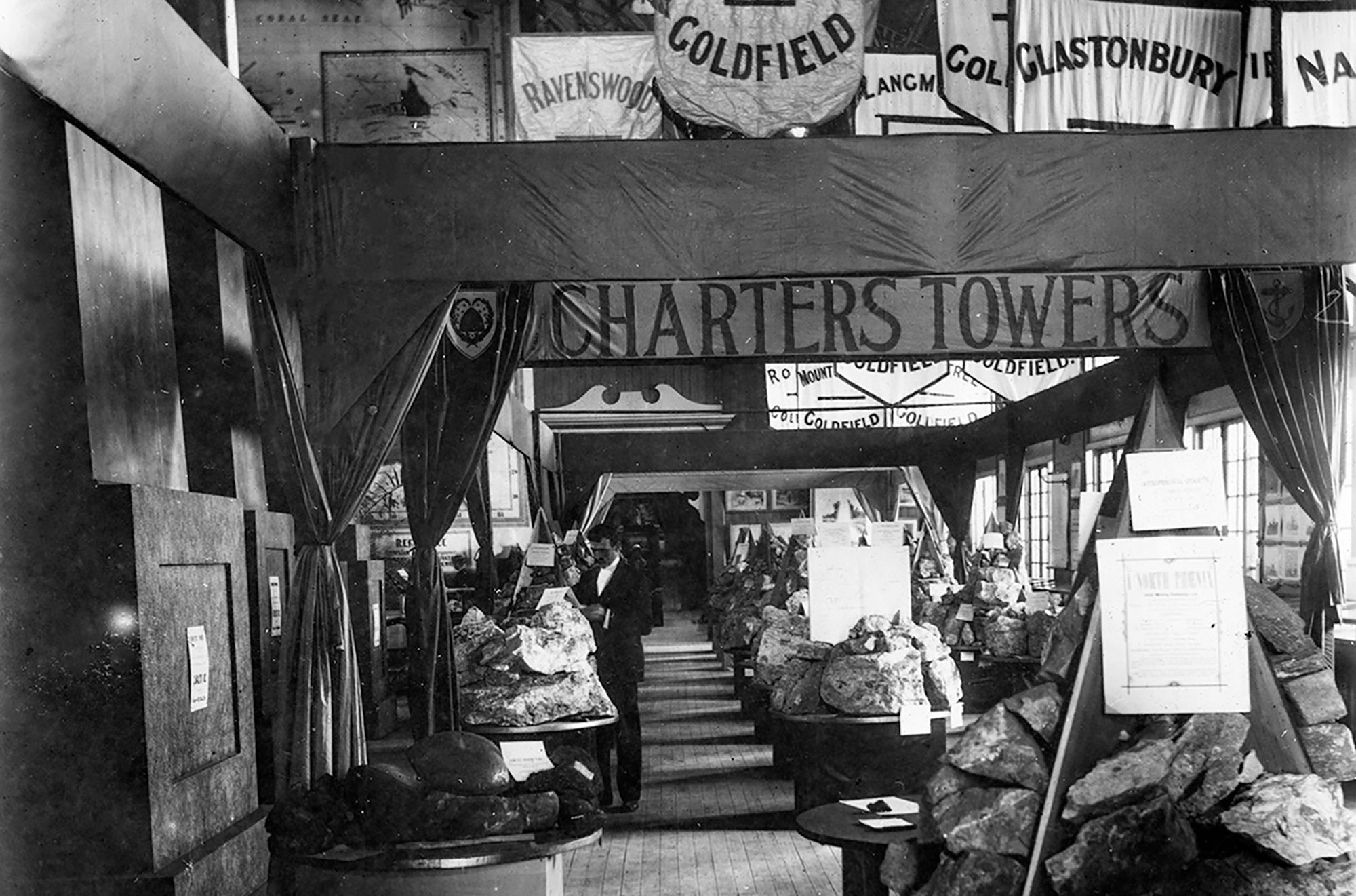 Specimens from Charters Towers gold fields, Queensland International Exhibition, 1897 / 99184330014702061 / Courtesy: John Oxley Library, State Library of Queensland, Brisbane