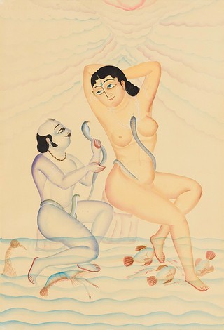 PATUA, Kalam Snake Charmer 388.2015 acquisition Painting Watercolour 55.88 x 38.1cm