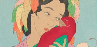 Paul Jacoulet, Japan 1896–1960 / Kentaro Maeda, Japan c.1891–c.1987 / Shūnosuke Fujii, Japan / Chagrins d'Amour, Kusaie, Est Carolines (Sorrows of love, Kusaie, East Carolines) 1940 / Colour woodblock print on PJ watermarked paper / 47 x 36.2cm / Purchased 2021 with funds from the Airey Family through the QAGOMA Foundation / Collection: Queensland Art Gallery | Gallery of Modern Art / © Paul Jacoulet/ADAGP/Copyright Agency