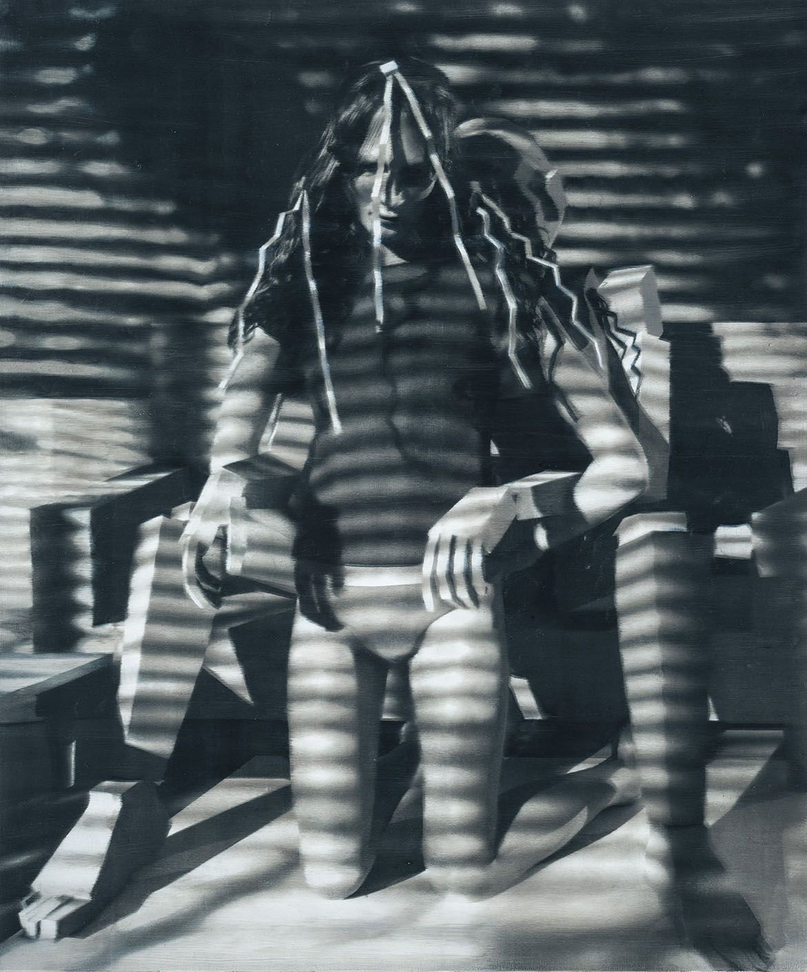 James Barth, Australia b.1993 / Umbrage seen 2021 / Oil screenprinted and brushed on aluminium composite sheet / 110 x 90cm / The Diamantina X Collection, Brisbane / Courtesy: James Barth