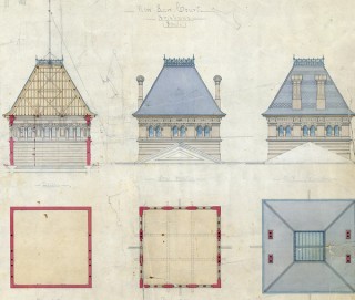 Brisbane Supreme Court building architectural drawings of the tower 1879 / ID ITM584463 / Image courtesy: Queensland State Archives