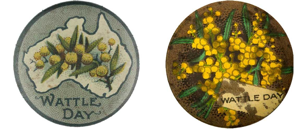 ‘Wattle Day’ badges c.1914 / Courtesy: Museums Victoria