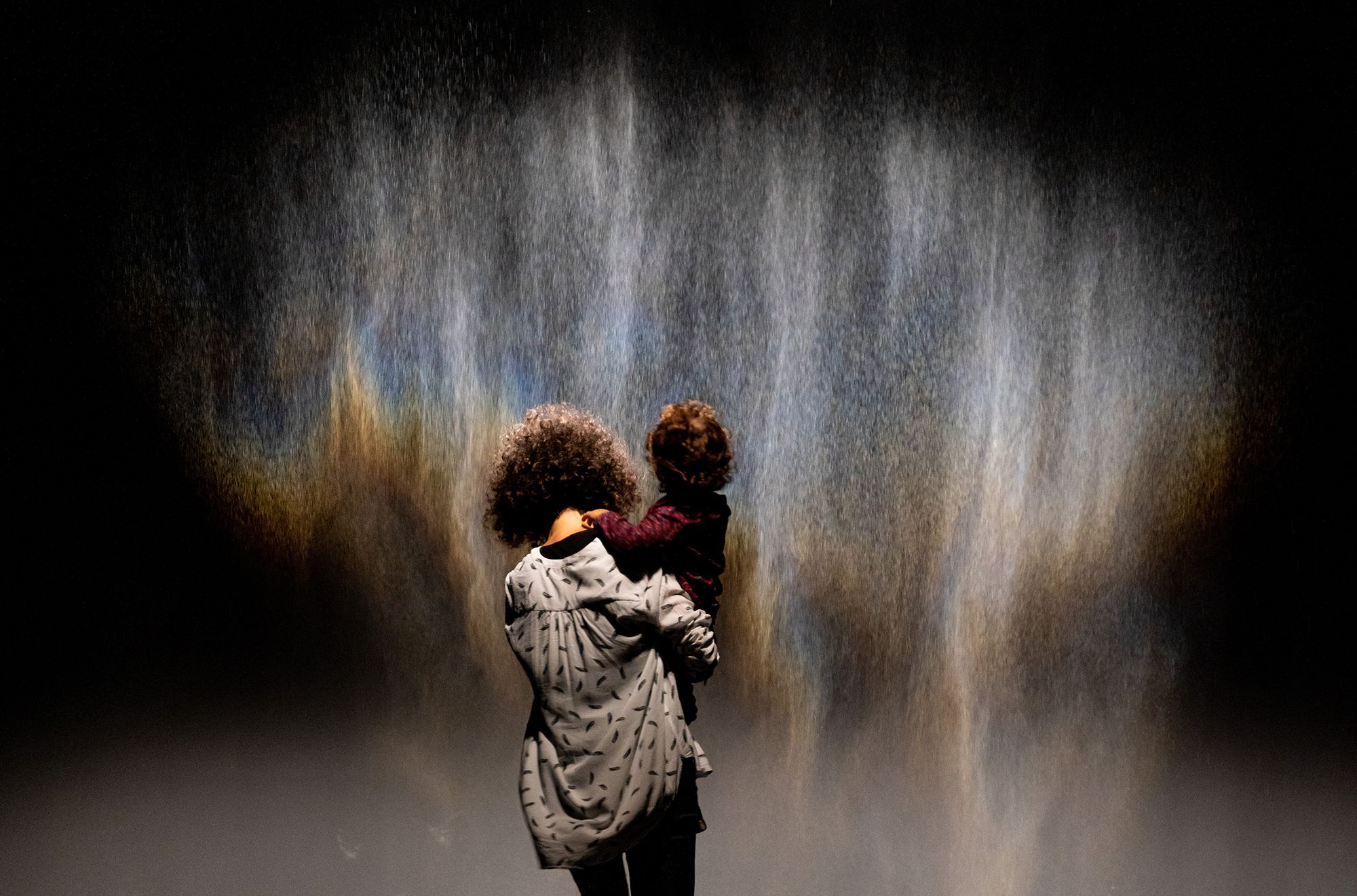 Olafur Eliasson, Denmark b.1967 / Beauty 1993 (installation view, Fondazione Palazzo Strozzi, Florence, Italy, 2022) / Spotlight, water, nozzles, wood, hose, pump / Purchased 2025. The Josephine Ulrick and Win Schubert Charitable Trust / Collection: The Josephine Ulrick and Win Schubert Charitable Trust, Queensland Art Gallery | Gallery of Modern Art / © 1993 Olafur Eliasson / Photograph: Ela Bialkowska, OKNOstudio