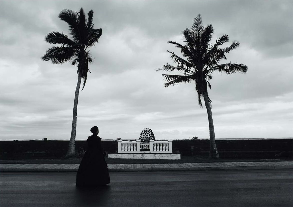 Yuki Kihara, Samoa b.1975 / German Monument, Mulinu’u (from ‘Where do we come from? What are we? Where are we going?’ series) 2013 / Type C photograph on Fuji Crystal Archive photographic paper mounted on aluminium Dibond / 79.5 x 104cm / Purchased 2015 with funds from Mary-Jeanne Hutchinson through the QAGOMA Foundation / Collection: Queensland Art Gallery | Gallery of Modern Art / © Yuki Kihara