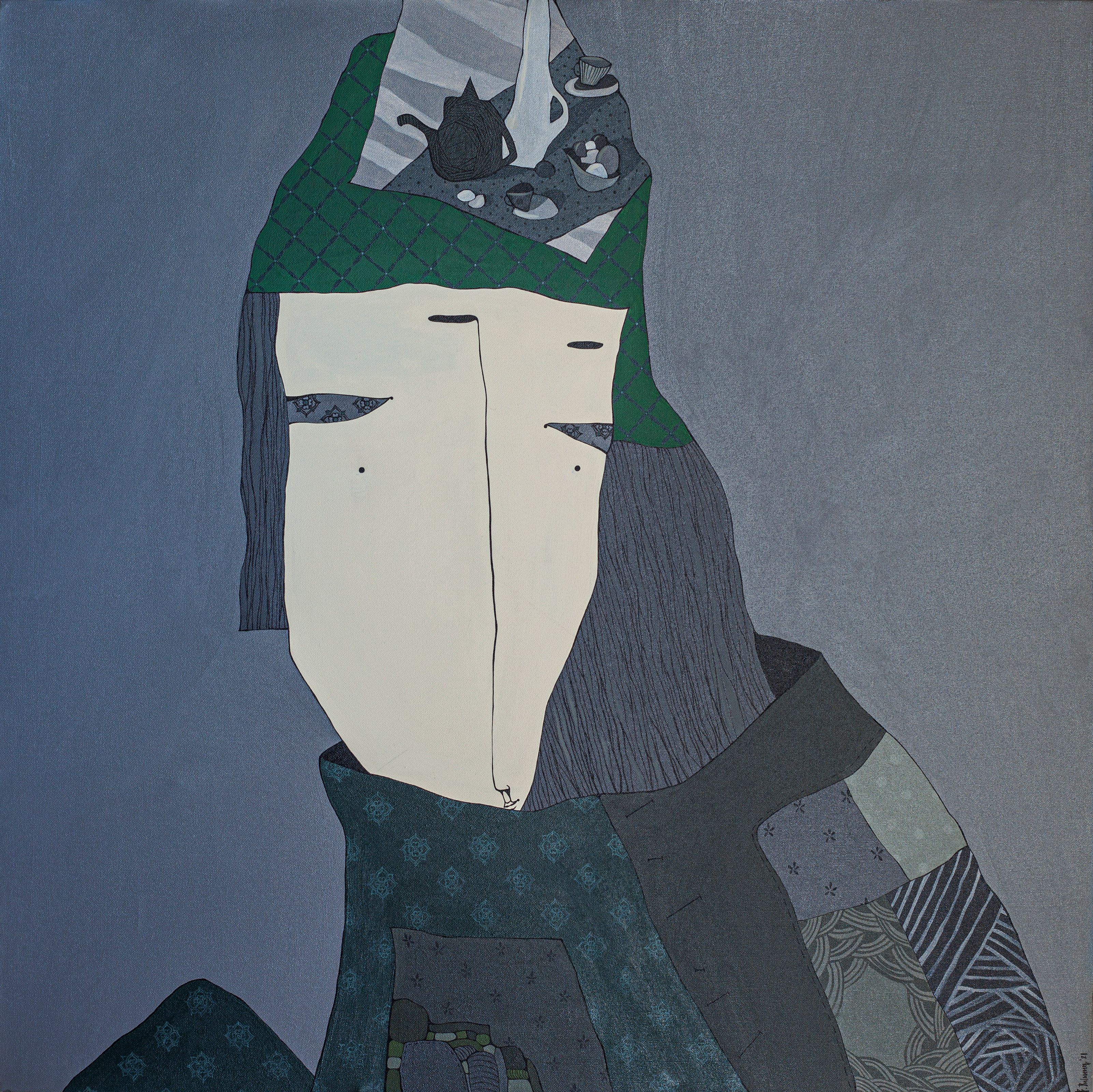 Dulguun Baatarsukh / Ulaanbaatar, Mongolia, b.1984 / Ursula 2021 / Synthetic polymer paint on canvas / 80 x 80cm / Purchased 2024. Queensland Art Gallery | Gallery of Modern Art Foundation / Collection: Queensland Art Gallery | Gallery of Modern Art / Image courtesy: The artist