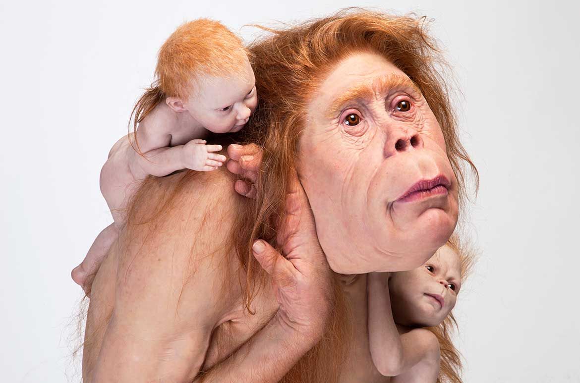 Patricia Piccinini, Australia b.1965 / Kindred (detail) 2018 / Silicone, fibreglass, hair / 103 x 95 x 128cm / Courtesy: The artist; Tolarno Galleries, Melbourne; Roslyn Oxley9 Gallery, Sydney; and Hosfelt Gallery, San Francisco / © The artist