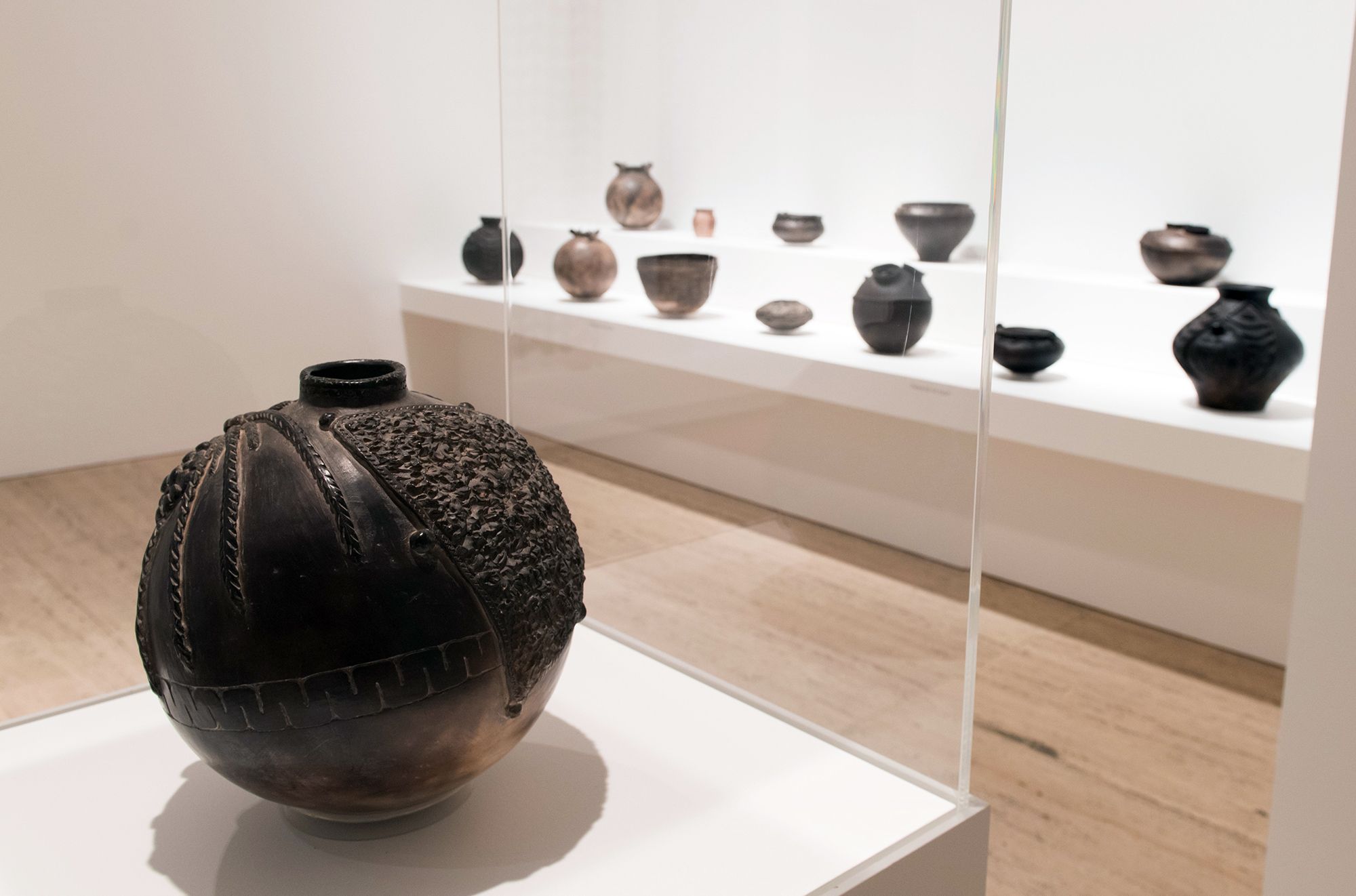Mary Gole’s work on display for ‘No 1 Neighbour: Art in Papua New Guinea 1966-2016’, QAG, Brisbane, September 2016 / © Joyce Mary Aresepa Gole, OL / Photograph: M Sherwood © QAGOMA
