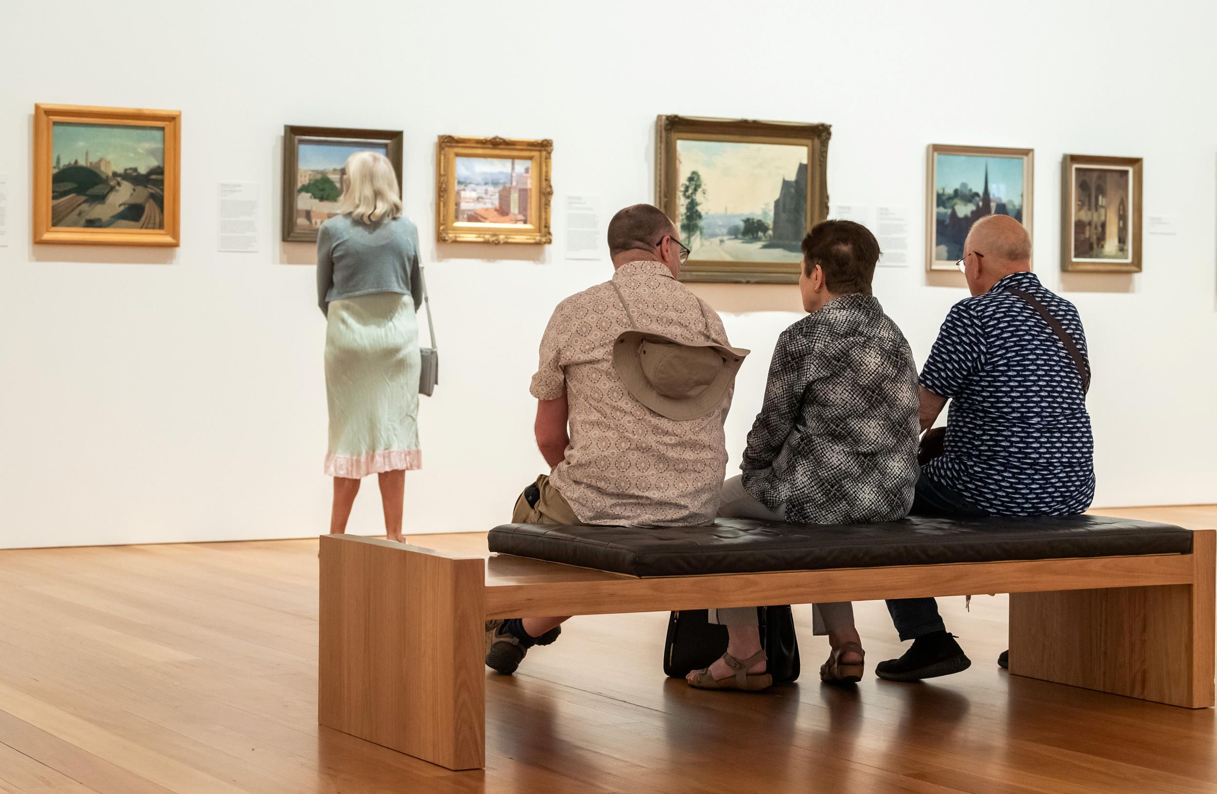 Visitors to the Australian Collection, Queensland Art Gallery Brisbane. Photograph: C Baxter, QAGOMA