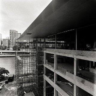 GOMA construction Photograph by Peter Liddy Camera scan of black and white medium format negative