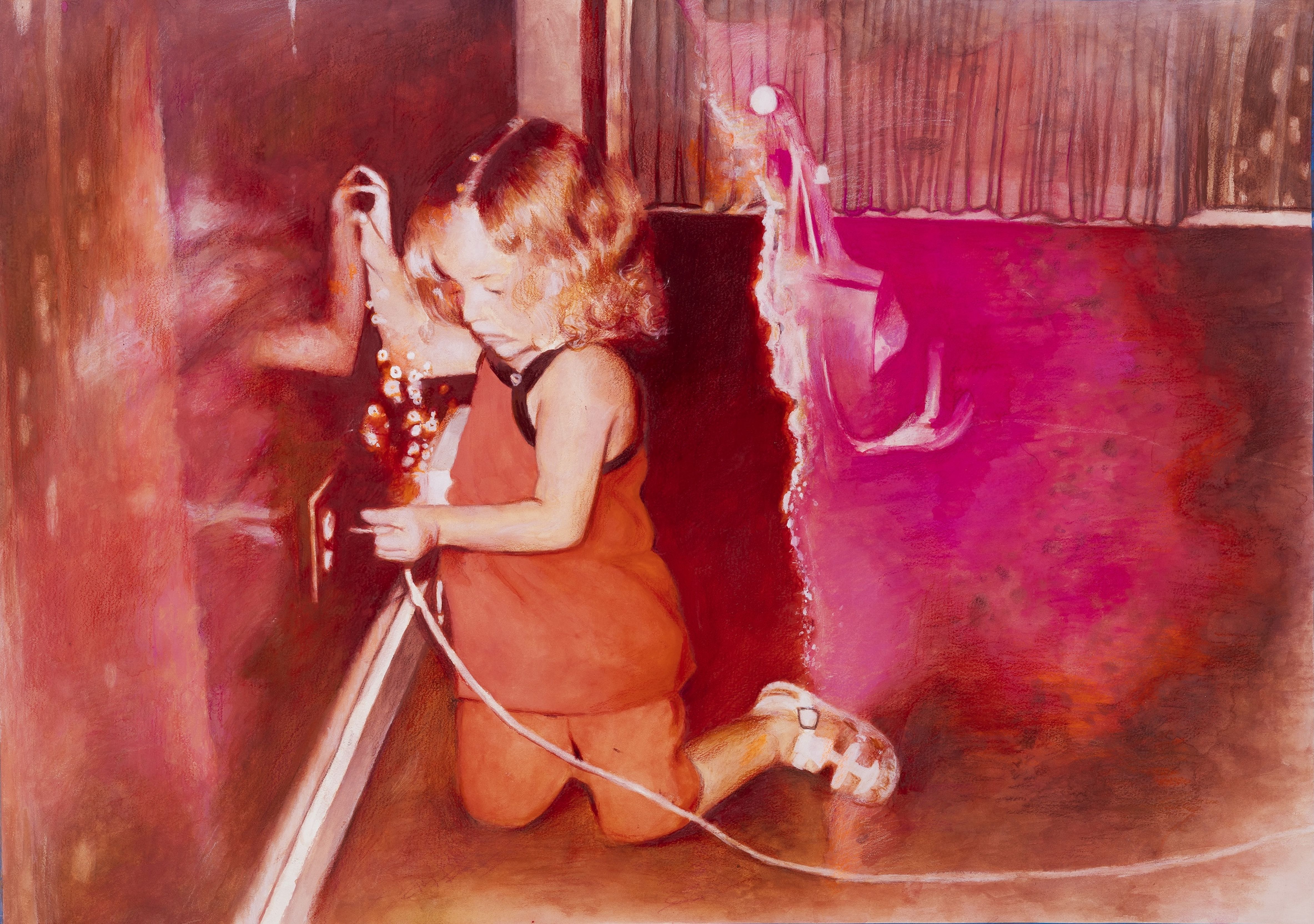 Mimi Milani / Australia b. 2007 / Seeing In Time 2025 / Gouache on water colour paper / © Mimi Milani / Courtesy: Queensland Academy for Creative Industries