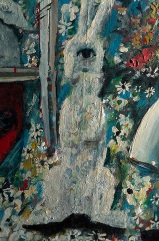 Charles Blackman, Australia 1928-2018 / The Blue Alice 1956-57 / Tempera, oil and household enamel on composition board / 122 x 122cm / Purchased 2000. The Queensland Government’s special Centenary Fund / Collection: Queensland Art Gallery | Gallery of Modern Art / © Charles Blackman/Copyright Agency