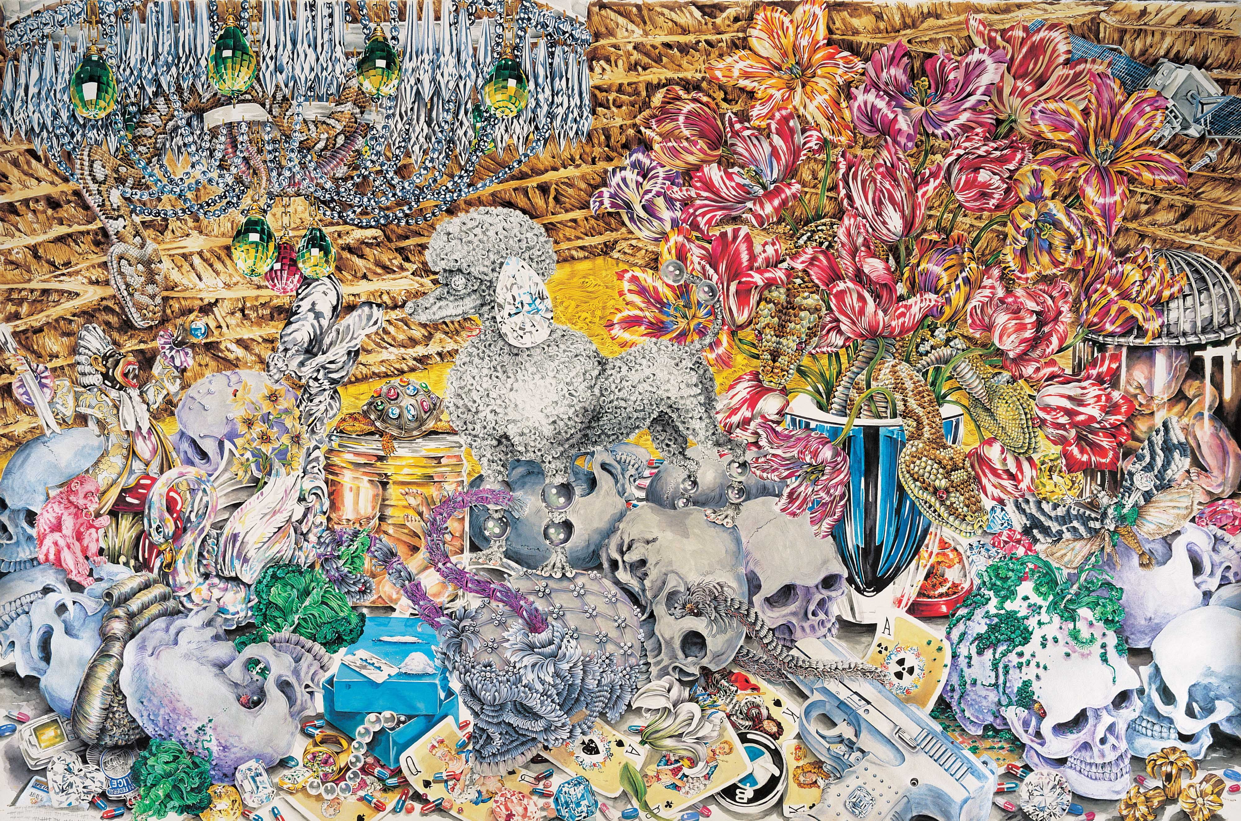 eX de Medici, Australia b.1959 / The theory of everything (detail) 2005 / Watercolour and metallic pigment on Arches paper / 114.3 x 176.3cm / Purchased 2005 / Collection: Queensland Art Gallery | Gallery of Modern Art / © eX de Medici
