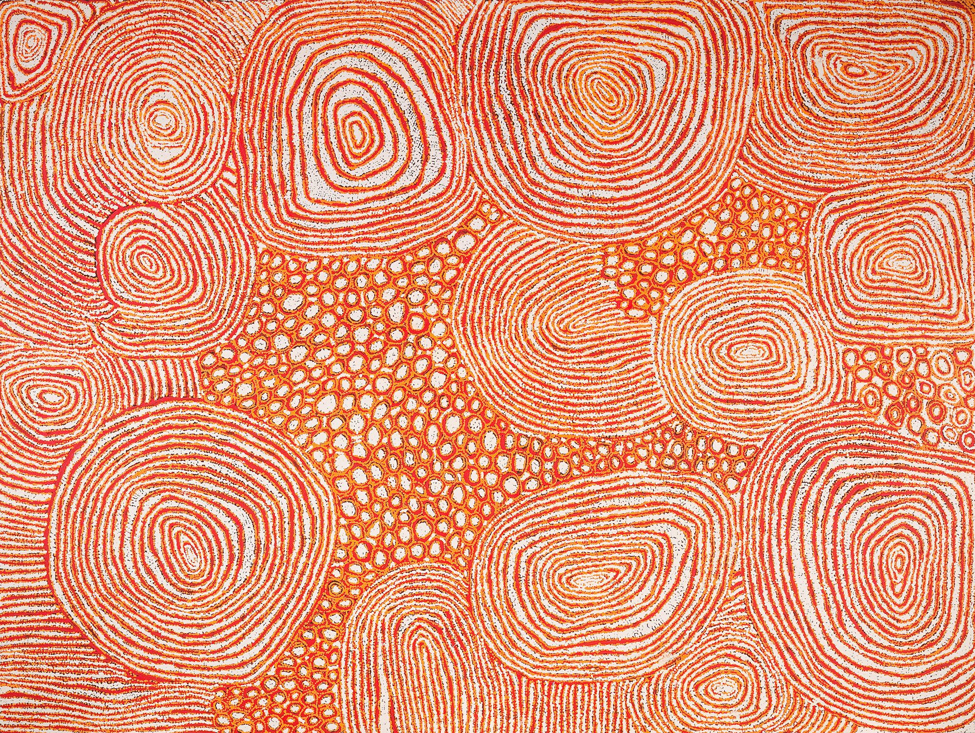 Walangkura Napanangka, Pintupi people, Australia c.1946–2014 / Untitled (Tjintjintjin) 2006 / Synthetic polymer paint on Belgian linen / 183 x 244cm / Purchased 2008. The Queensland Government's GOMA Acquisitions Fund / Collection: Queensland Art Gallery | Gallery of Modern Art / © Walangkura Napanangka Estate