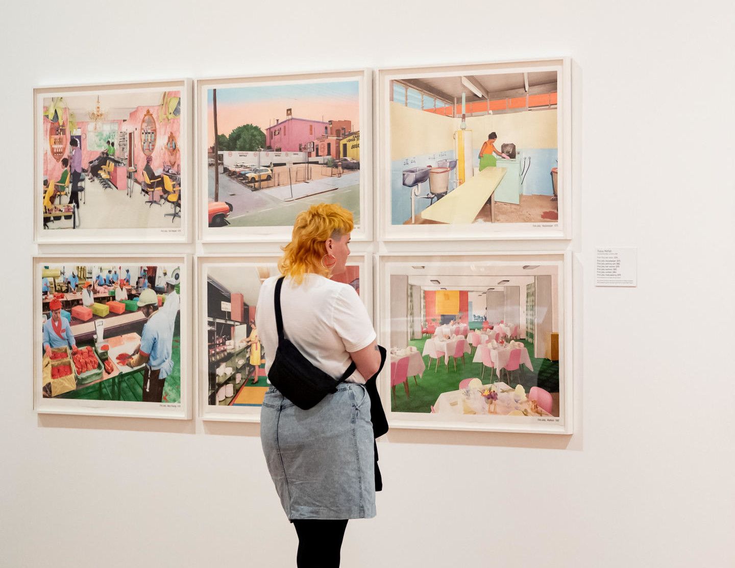 Tracey Moffatt b.1960 / hairwasher 1976; parking cars 1981; housekeeper 1975; meat packing 1978; canteen 1984; waitress 1982 (from ‘First jobs’ series) (installation view) 2008 / Gift of Patrick Corrigan AM through the Queensland Art Gallery | Gallery of Modern Art Foundation 2010. Donated through the Australian Government's Cultural Gifts Program / Collection: Queensland Art Gallery | Gallery of Modern Art / © Tracey Moffatt