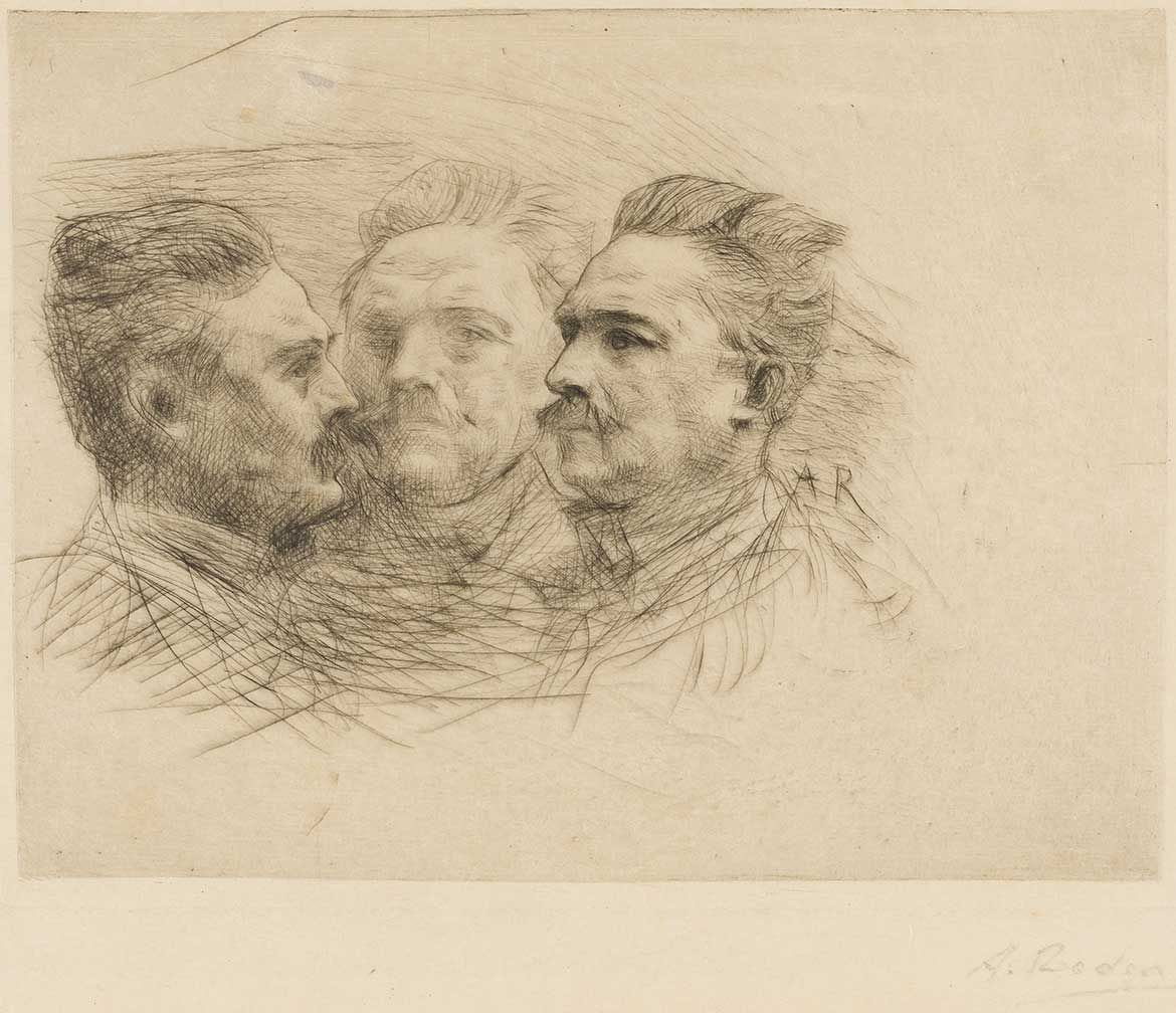 Auguste Rodin, France 1840-1917 / Henri Becque 1883-87, printed 1887 / Drypoint on light brown wove Oriental paper / 23.5 x 29cm; 15.7 x 20.4cm (plate) / Purchased 1962 / Collection: Queensland Art Gallery | Gallery of Modern Art