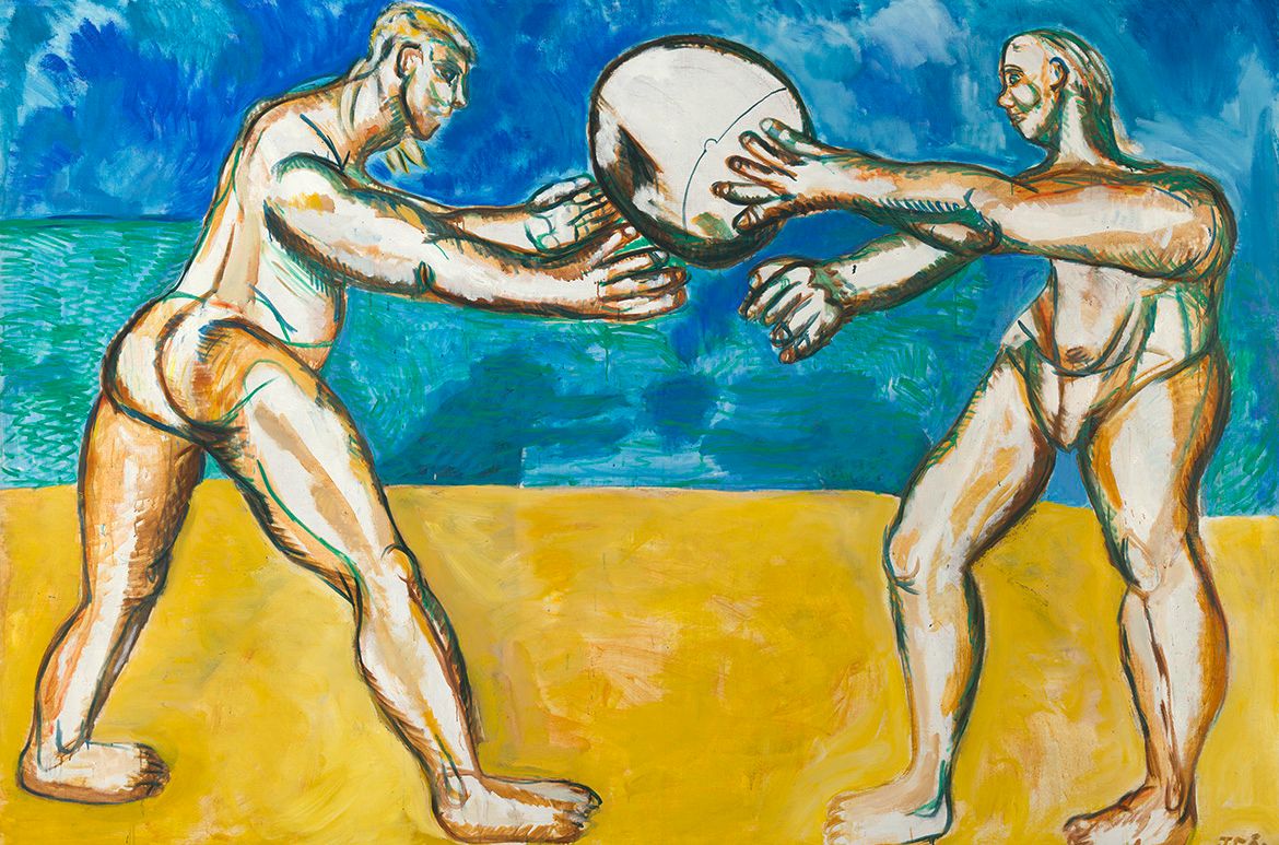 Joe Furlonger, Australia b.1952 / Bathers 1987 / Oil on canvas / 201 x 290cm / Purchased 1988 / Collection: Queensland Art Gallery | Gallery of Modern Art / © Joe Furlonger