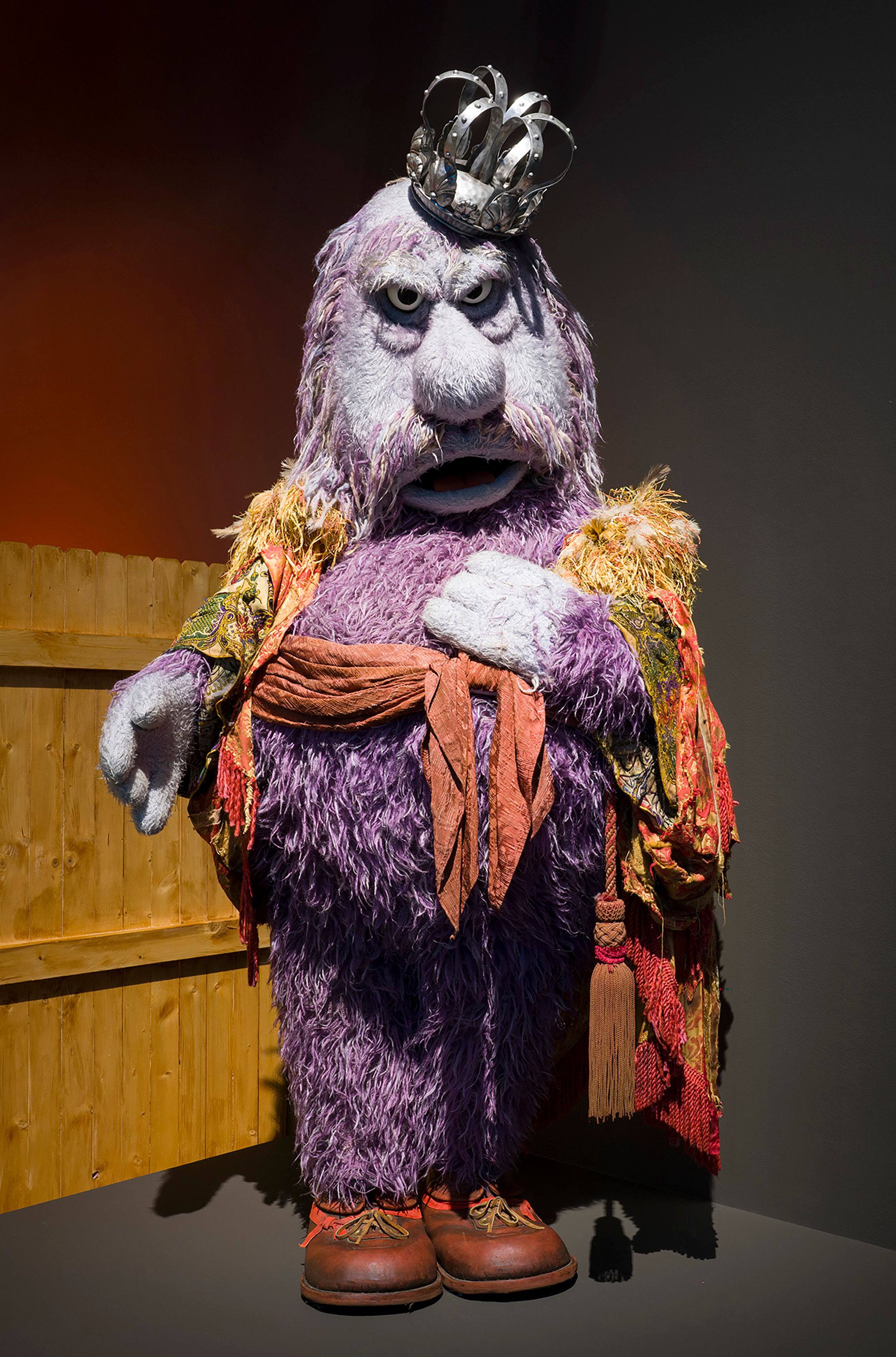 Installation view of 'Make, Believe, Magic: The Worlds of The Jim Henson Company', Gallery of Modern Art (GOMA), Brisbane, 2026, featuring 'Pa Gorg' puppet from Fraggle Rock: Back to the Rock 2022-present / Collection: The Jim Henson Company / © The Jim Henson Company. All Rights Reserved / Photograph: C Callistemon © QAGOMA