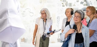 Visitors with hearing loss on a guided tour at GOMA | Installation view | Photograph: C. Callistemon
