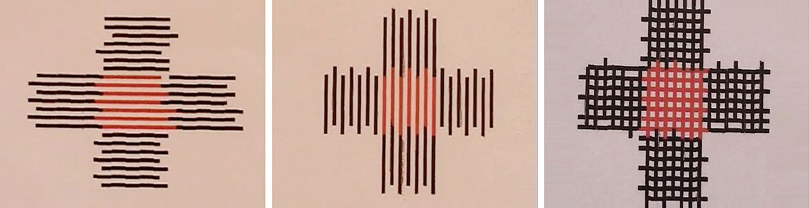 (Left to right) Examples of weft, warp and double ikat styles, as illustrated by the author / Courtesy: Dana McCown