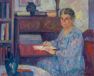 John Rigby, Australia 1922‑2012 / Lady Cilento 1973 / Oil on composition board / 98 x 121cm / Bequest of Lady Cilento 1987 / Collection: Queensland Art Gallery | Gallery of Modern Art / © Estate of the artist