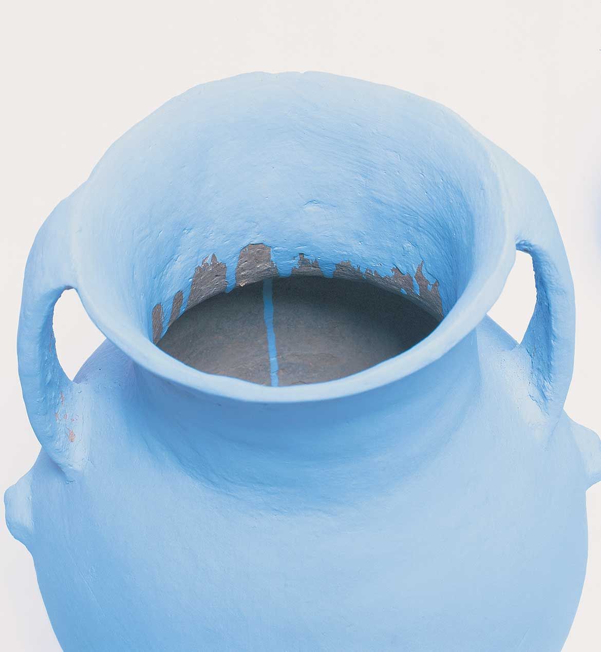 Ai Weiwei, China b.1957 / Painted vases (detail) 2006 / Synthetic polymer paint on ceramic (Neolithic period) / 14 pieces / / Purchased 2006. The Queensland Government’s GOMA Acquisitions Fund / Collection: Queensland Art Gallery | Gallery of Modern Art / © Ai Weiwei