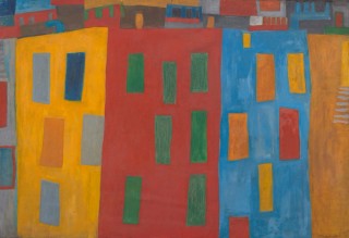 Jon Molvig, Australia 1923-70 / Windows 1951 / Gouache on cardboard / 70 x 102cm / Purchased 1983. Russell Cuppaidge Fund / Collection: Queensland Art Gallery | Gallery of Modern Art / © Otte Bartzis