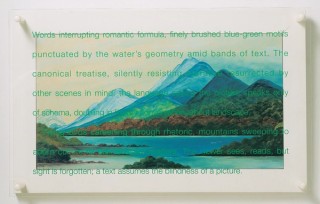 Ian Burn, Australia 1939–93 / W F Shaw / Value added landscape no. 10 1993 / Oil and enamel on composite board with transparent synthetic polymer resin / 51.5 x 83.5 x 10.5cm / Purchased 1996. QAG Foundation / Collection: Queensland Art Gallery | Gallery of Modern Art / © Ian Burn Estate.